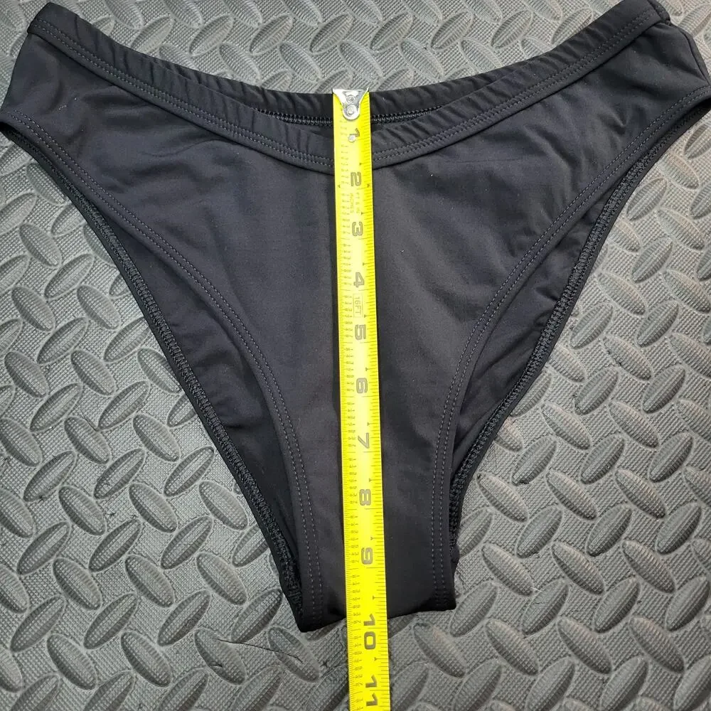 Victoria’s Secret PINK Bikini Bottom Black Logo No Size Tag Swim